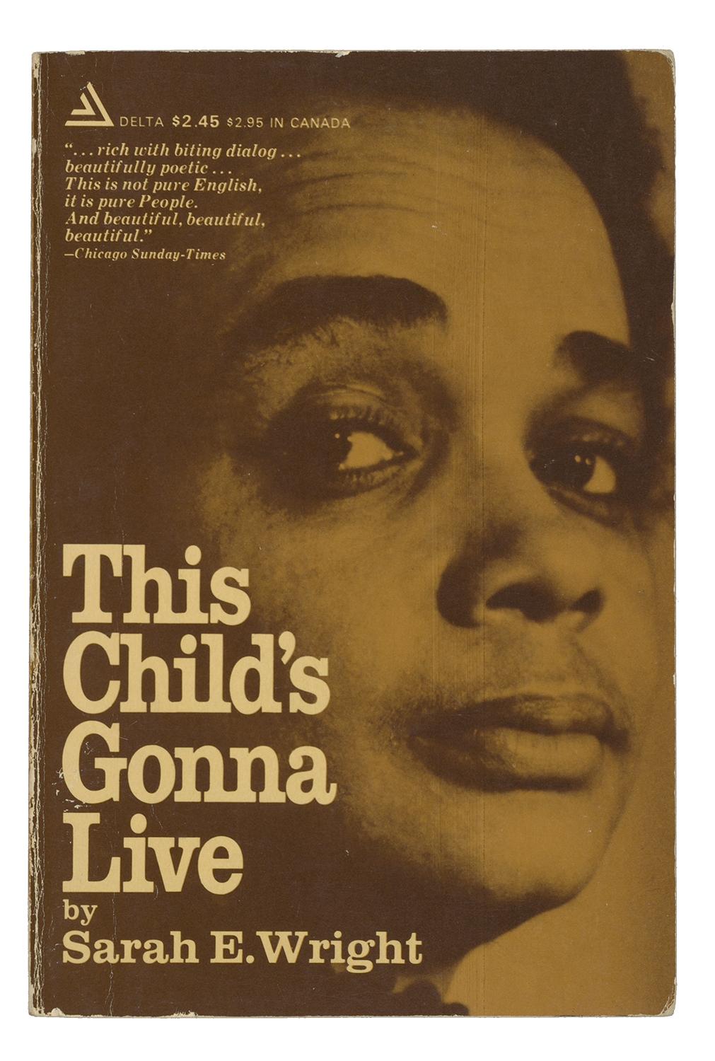 cover that features sepia toned portrait of Sarah E. Wright with off-white text. T