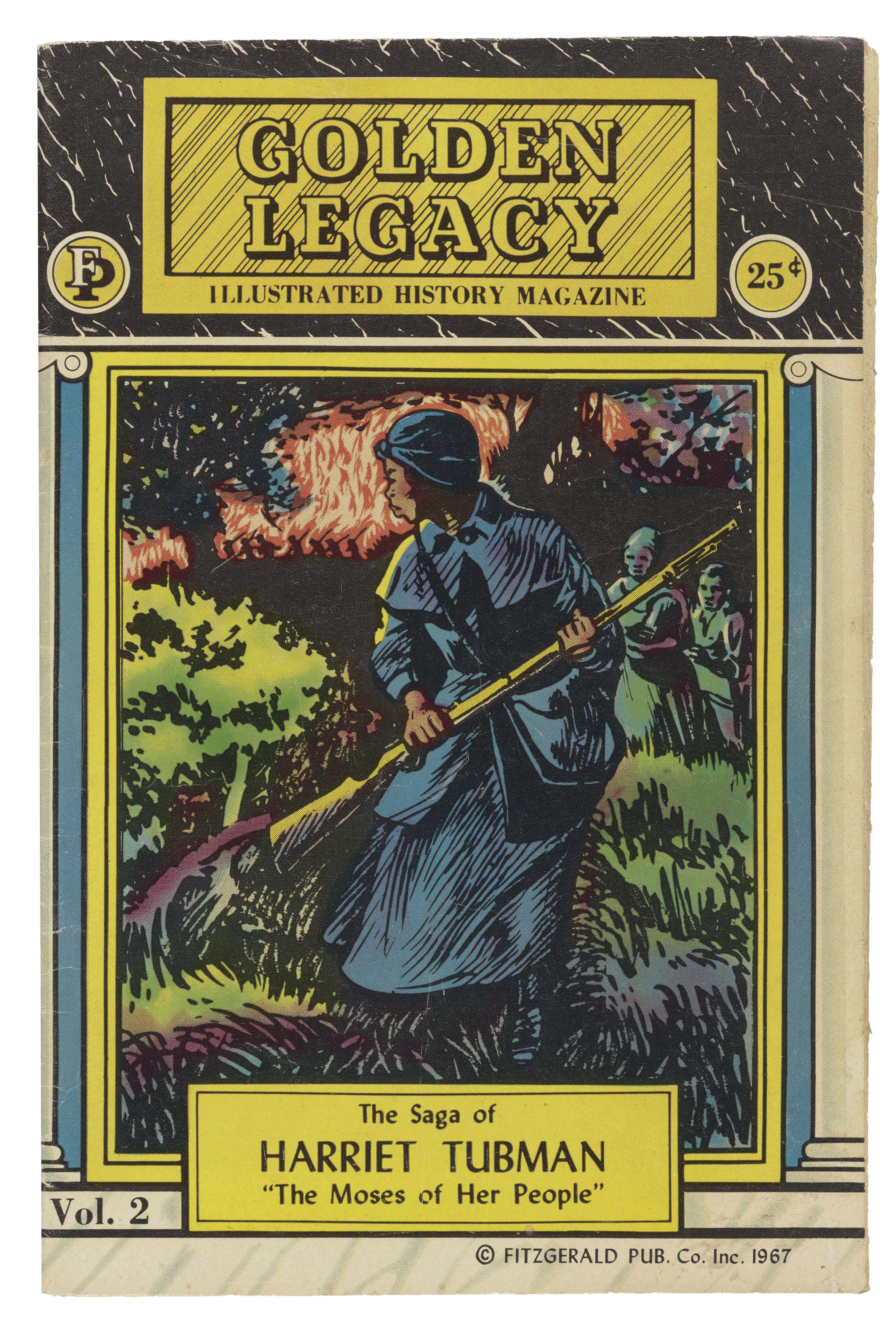 A cover of a comic book with a depiction of Harriet Tubman holding a rifle.