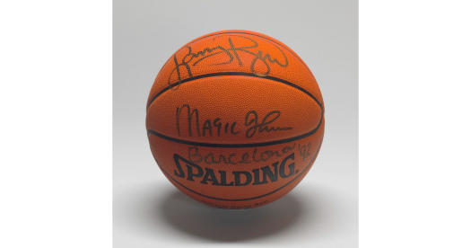 Basketball signed by members of the U.S. “Dream Team” at the Barcelona Olympics, 1992.