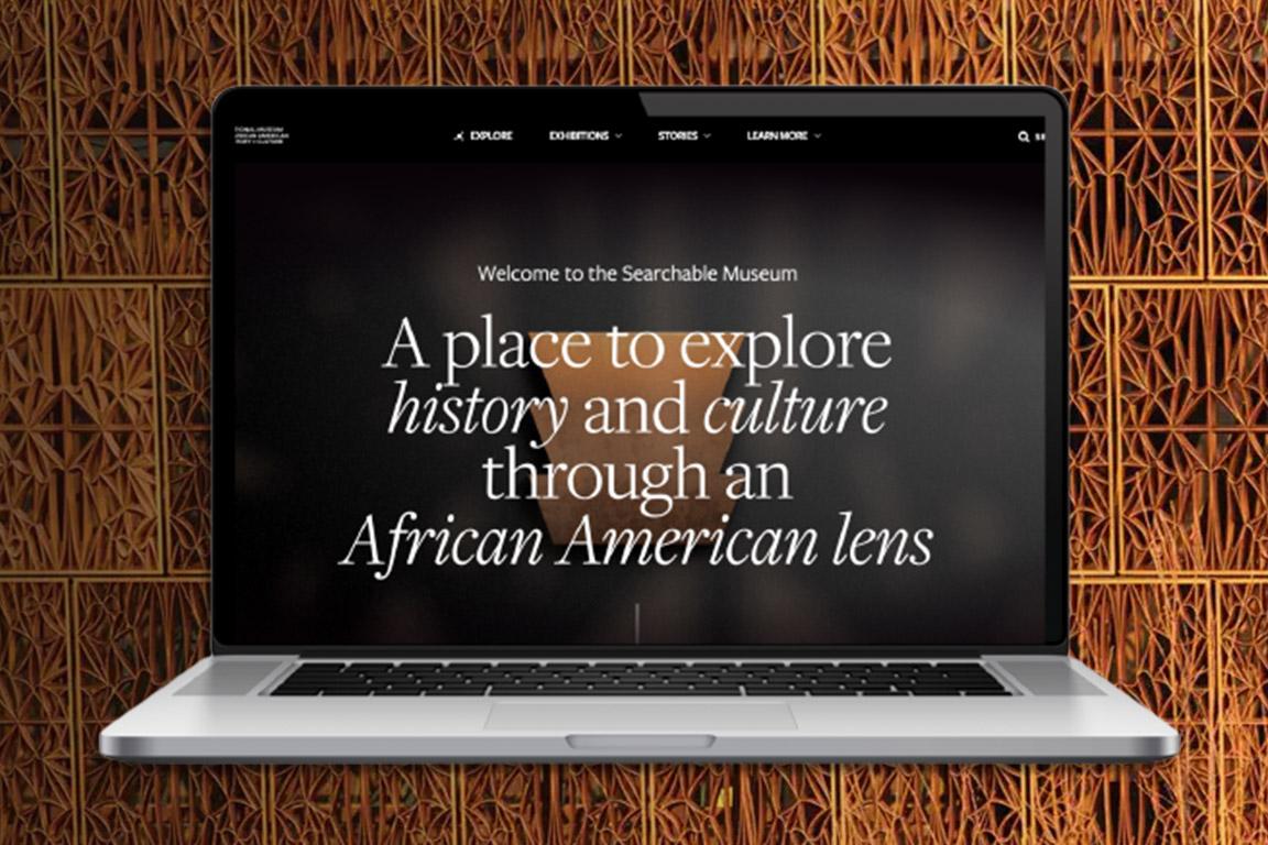 screenshot of the searchable museum homepage