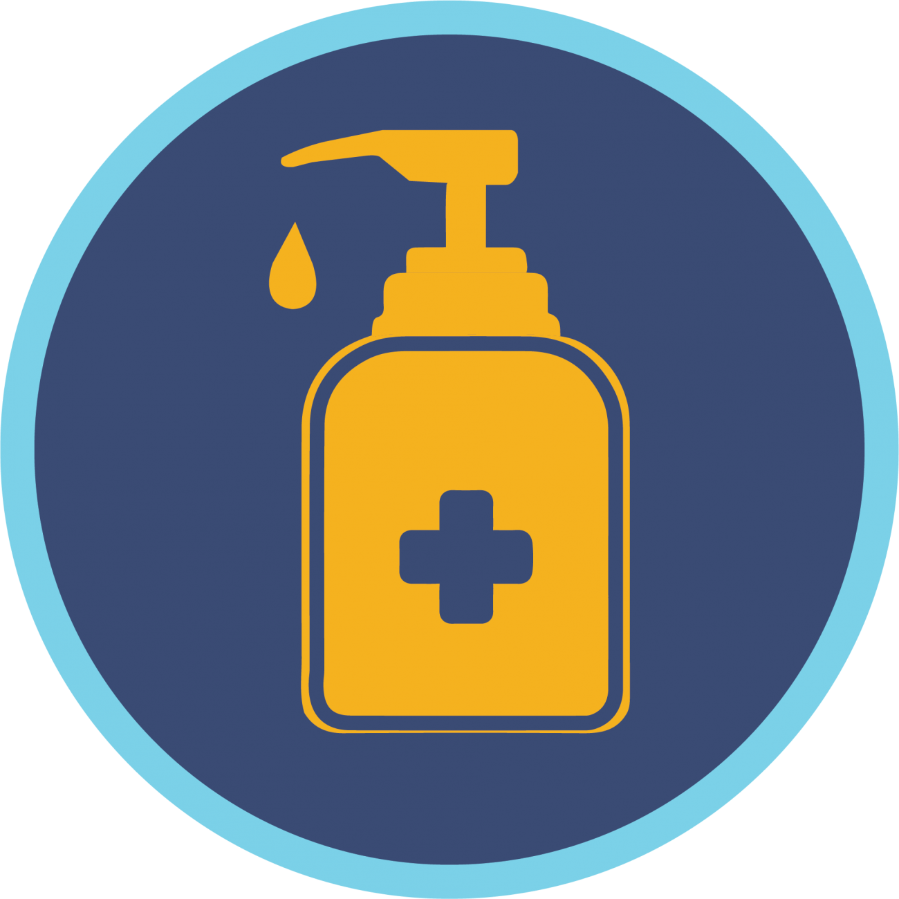 hand sanitizing station illustration