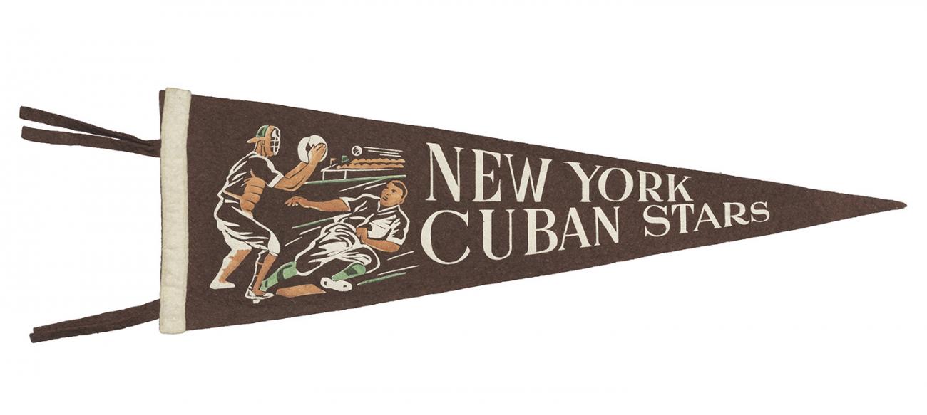 Triangular New York Cuban Stars felt baseball pennant.
