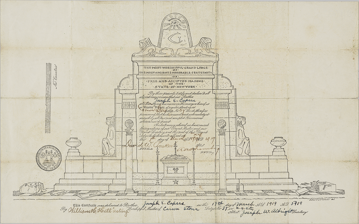 A masonic certificate