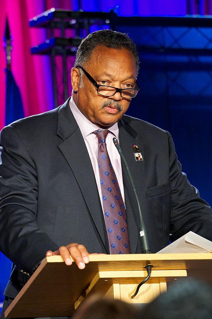 Jesse Jackson speaks at the U.S Postal Services Stamp dedication to Ray Charles