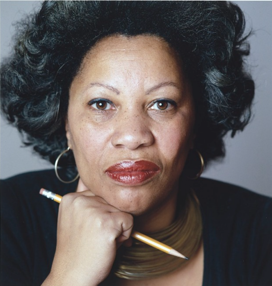 Colorful headshot of writer Toni Morrison
