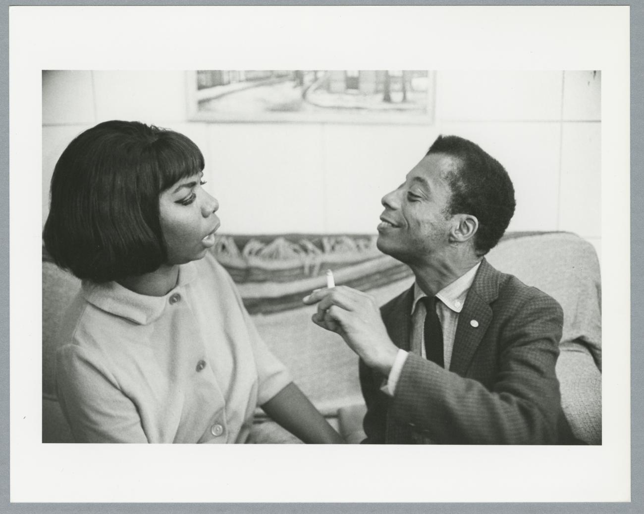 Photograph of Nina Simone with James Baldwin 1965 silver and photographic gelatin on photographic paper