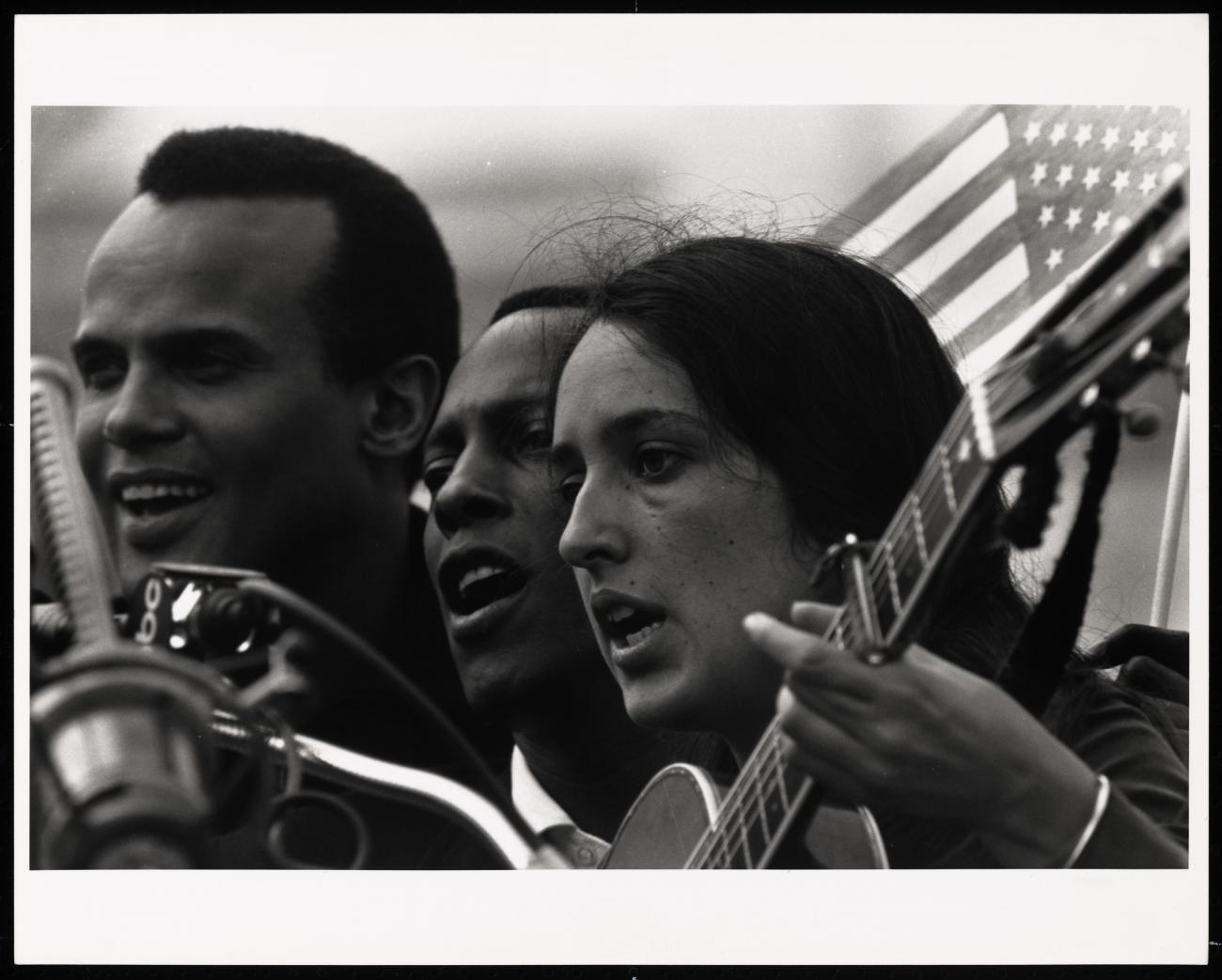 Joan Baez, Selma to Montgomery March, 1965 1965; printed ca. 1990 silver and photographic gelatin on photographic paper