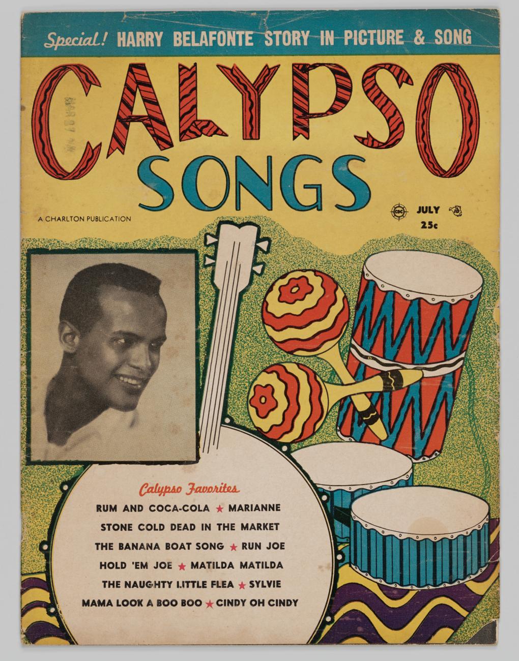 Calypso Songs Song and story magazine about Harry Belafonte 1957 - ink on printed paper