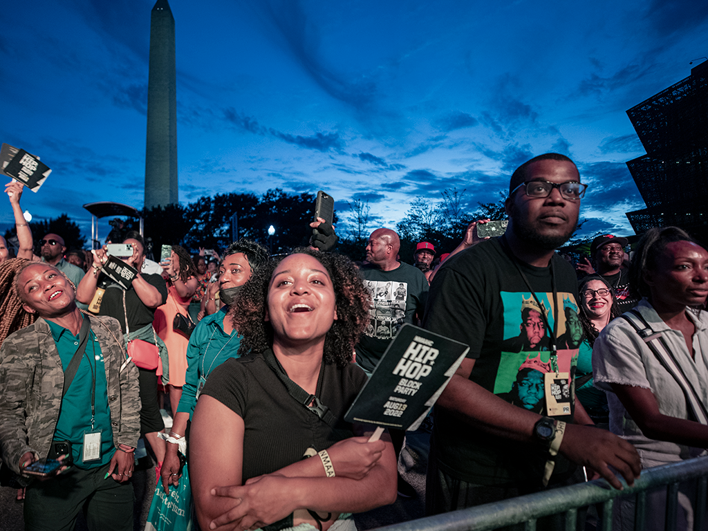 People gathered outside the museum at 2022 Hip-Hop Block Party