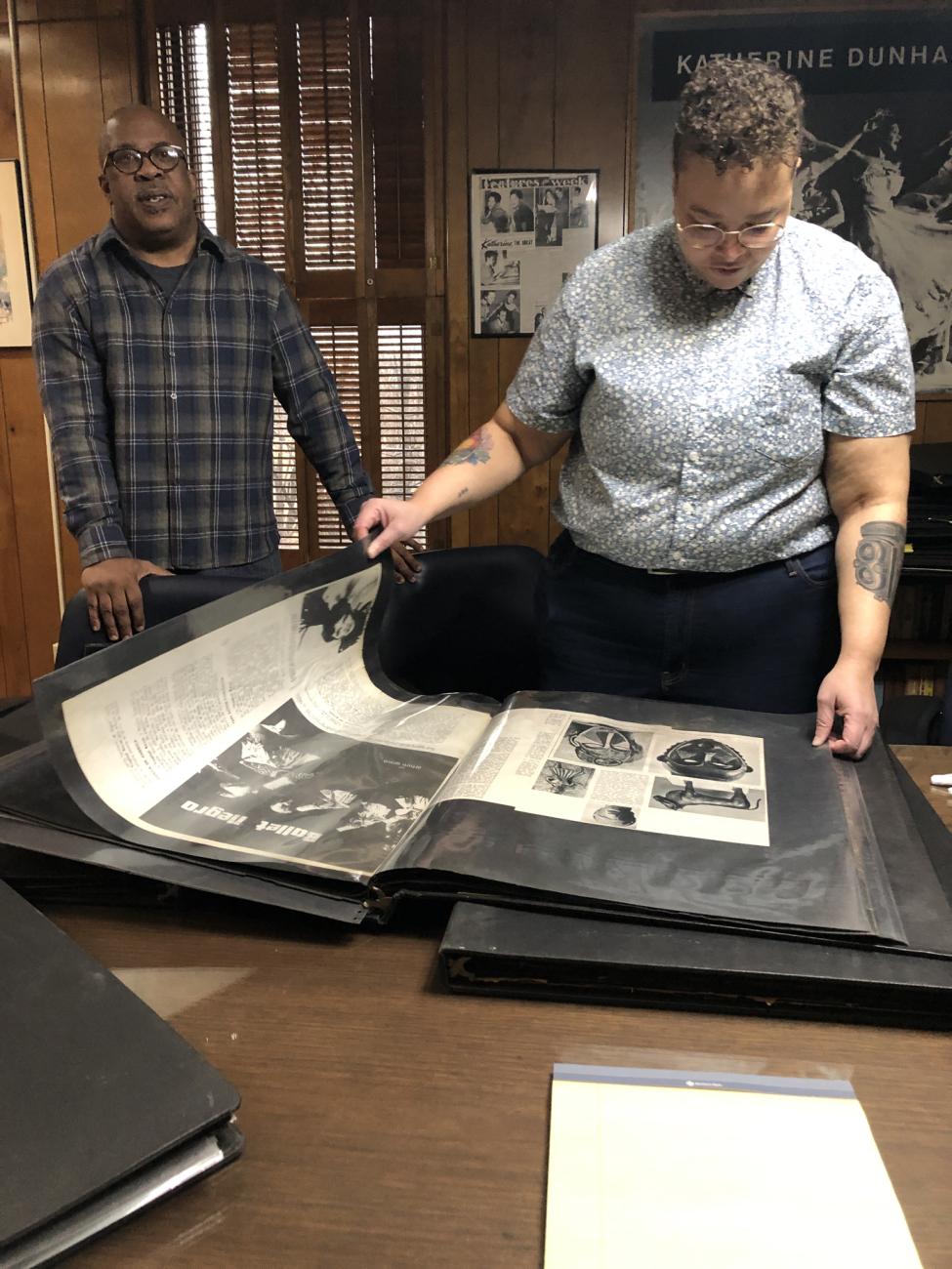 A person reviewing archival materials for Community Curation in St. Louis