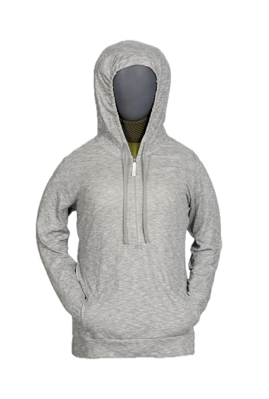 Gray hooded sweat shirt worn by Marian Wright Edelman for a Children's Defense Fund photo shoot related to Justice for Trayvon events and publications.