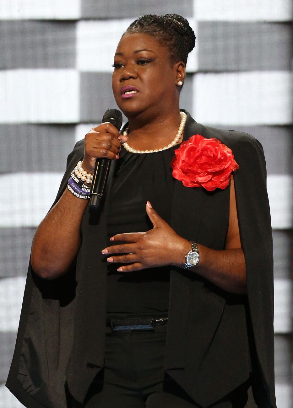 Sybrina Fulton, mother of Trayvon Martin, addresses the Democratic National Convention in Philadelphia on Tuesday, July 26, 2016