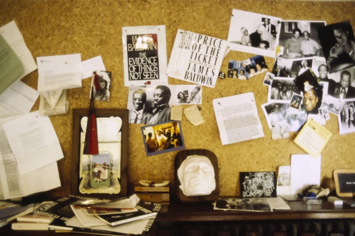 Corkboard in Baldwin's Office