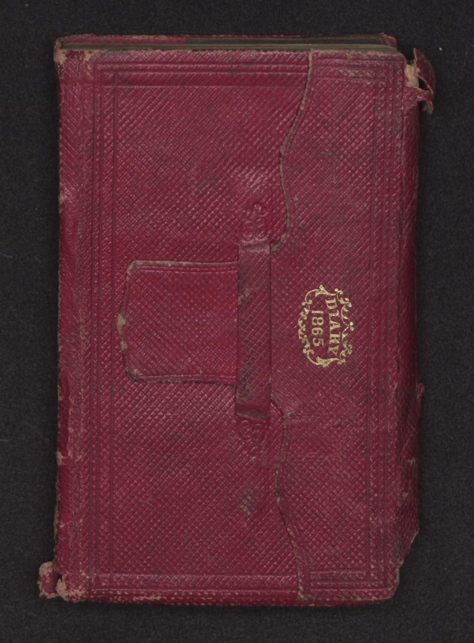 Red leather covered diary.