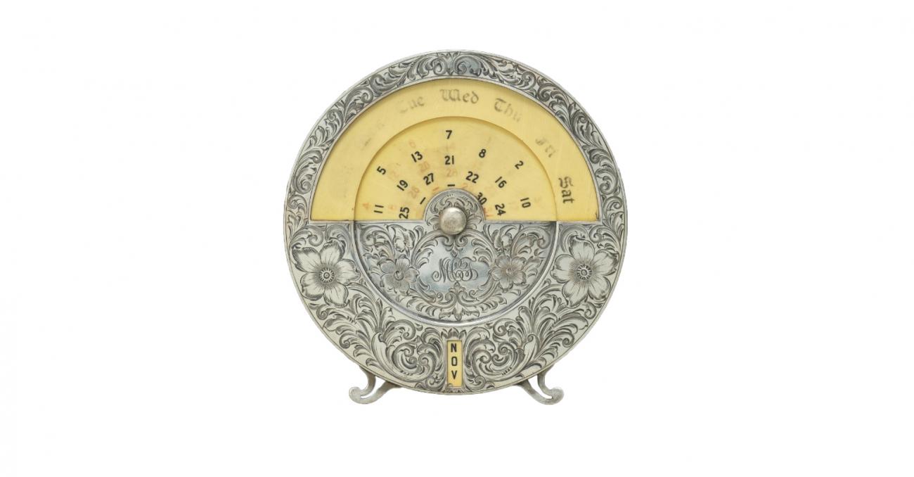 Circular desk calendar owned by Mary Church Terrell.