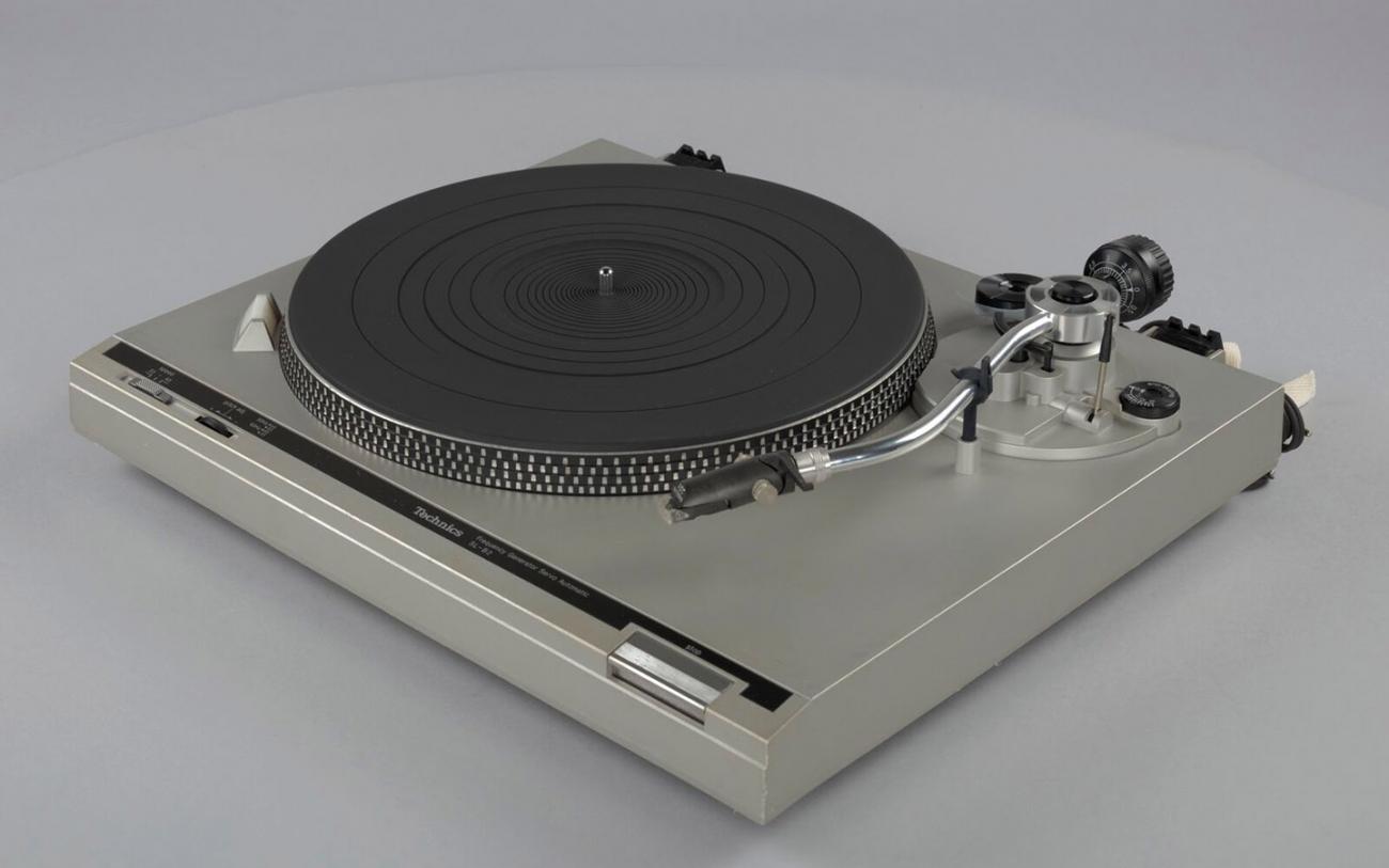 Turntable used as part of a DJ setup