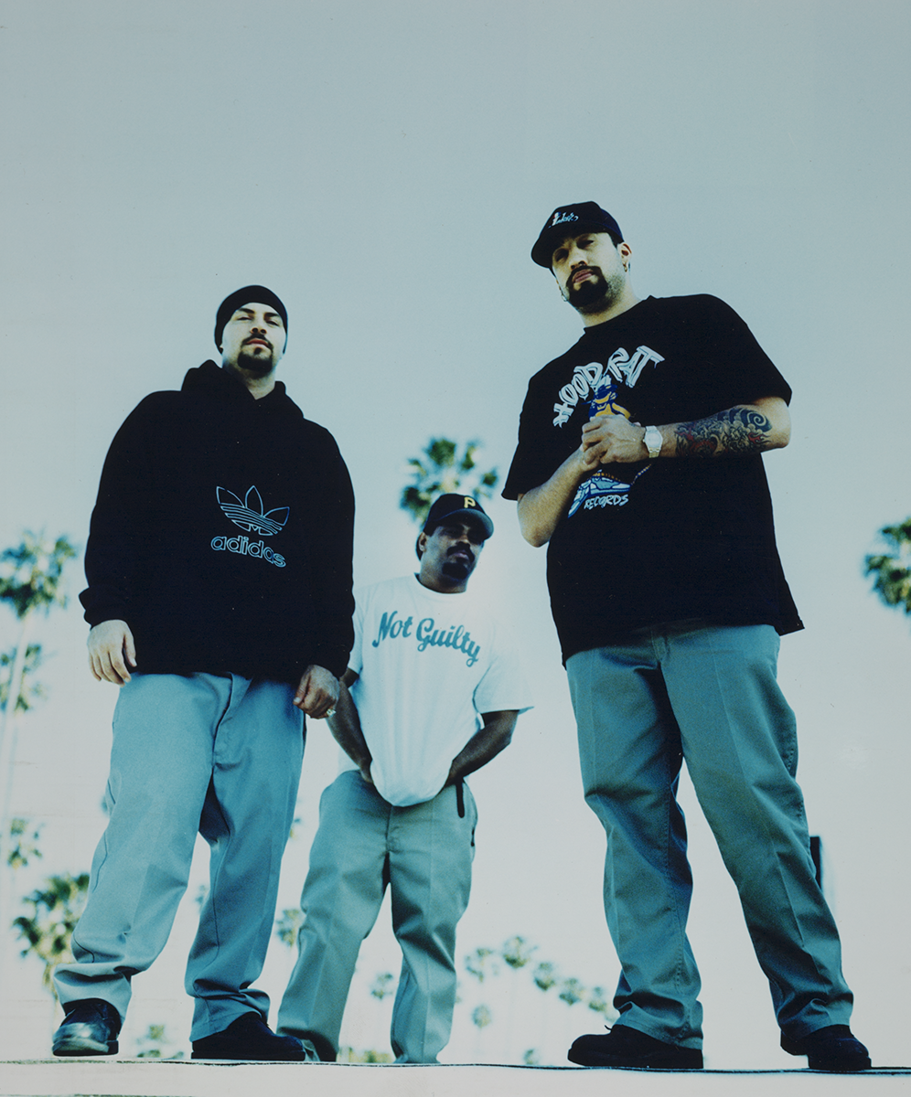 A color photograph of Cypress Hill outdoors in Los Angeles, California.