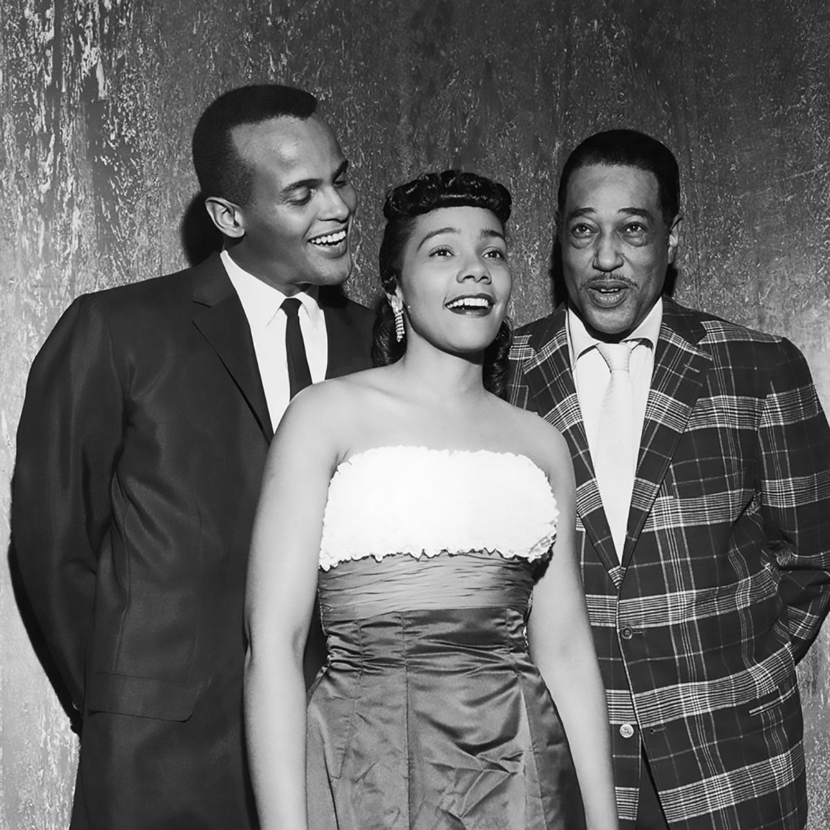Harry Belafonte, Coretta Scott King, and Duke Ellington (l. To r.), 1956
