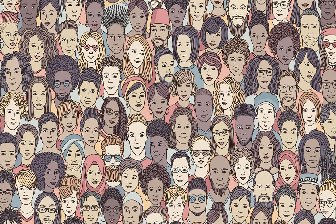 Animated stock image of people of various races