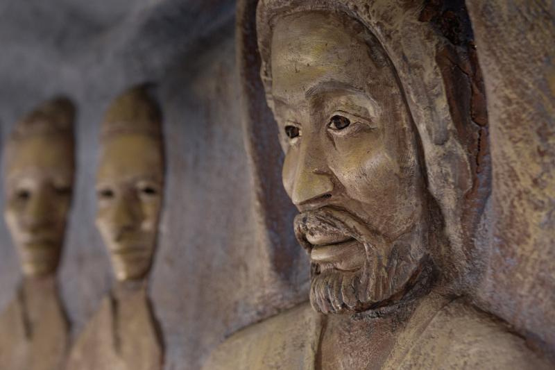 Image of Black Jesus depicted in the Last Supper Sculpture