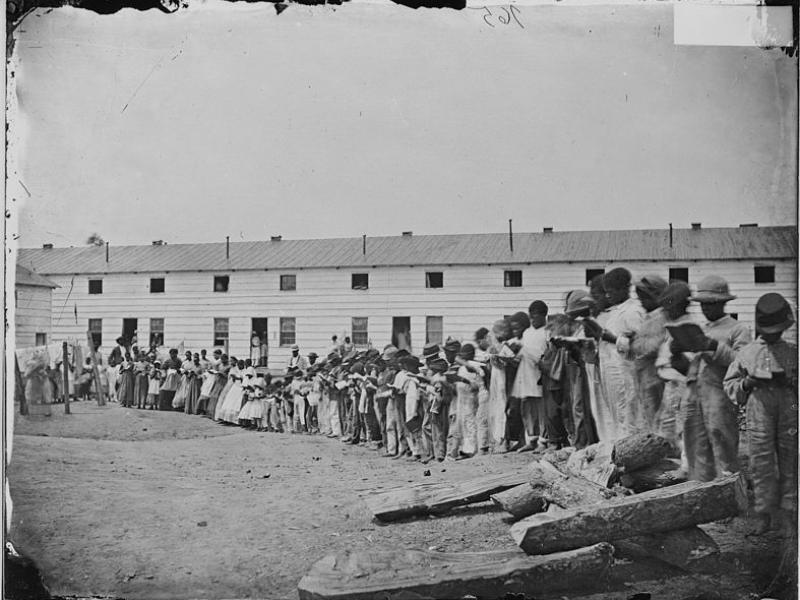 A contraband school, circa 1860-1865.