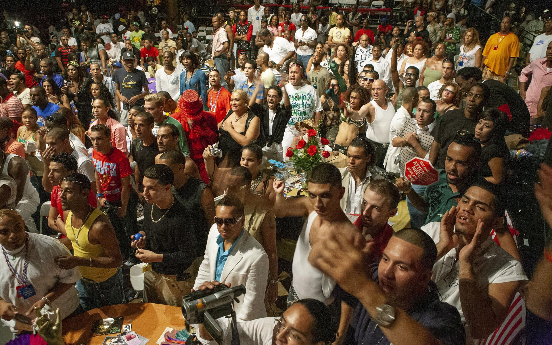 A color digital image of the audience at the House of Latex Ball held at the Roseland Ballroom in Manhattan in August 2007.