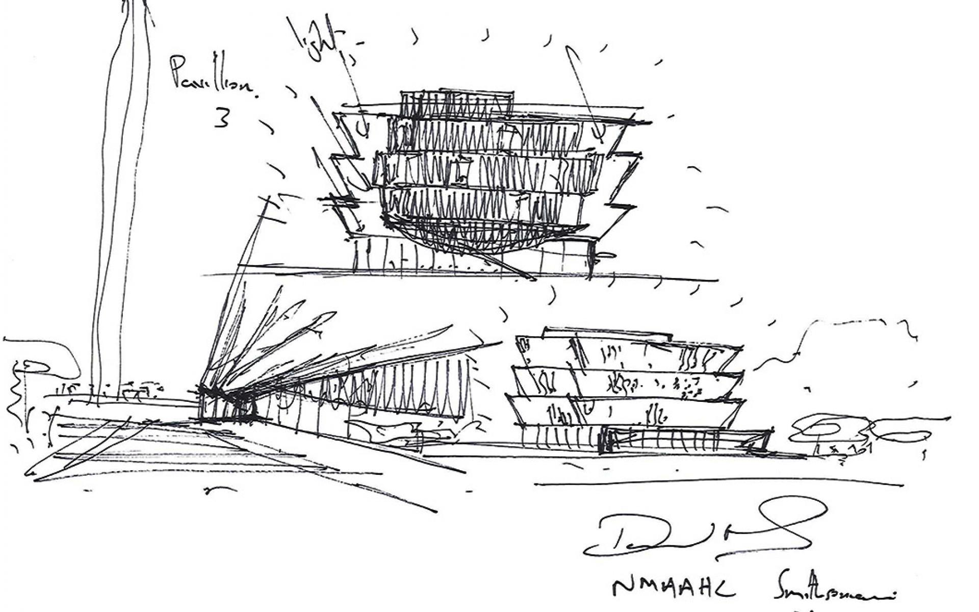 Sketch, The Smithsonian National Museum of African American History and Culture