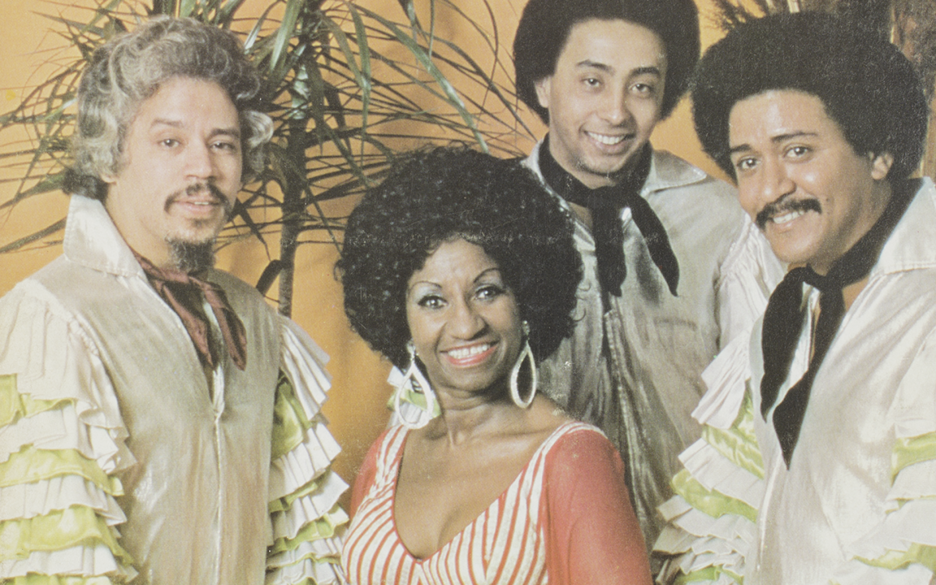Album cover of “Recordando El Ayer” featuring Celia Cruz, Johnny Pacheco, Justo Betancourt and Papo Lucca.