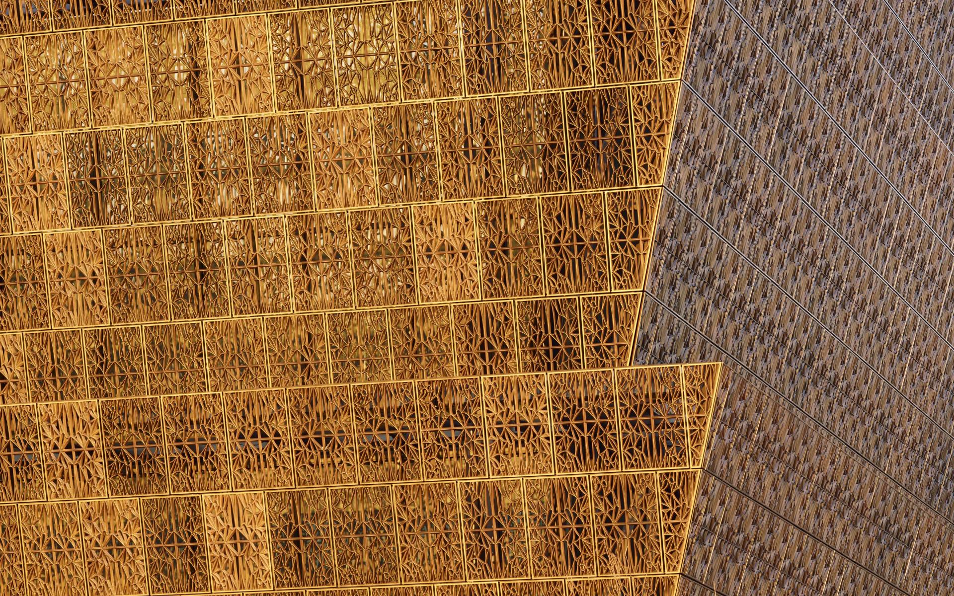 Building corona with bronze filigree