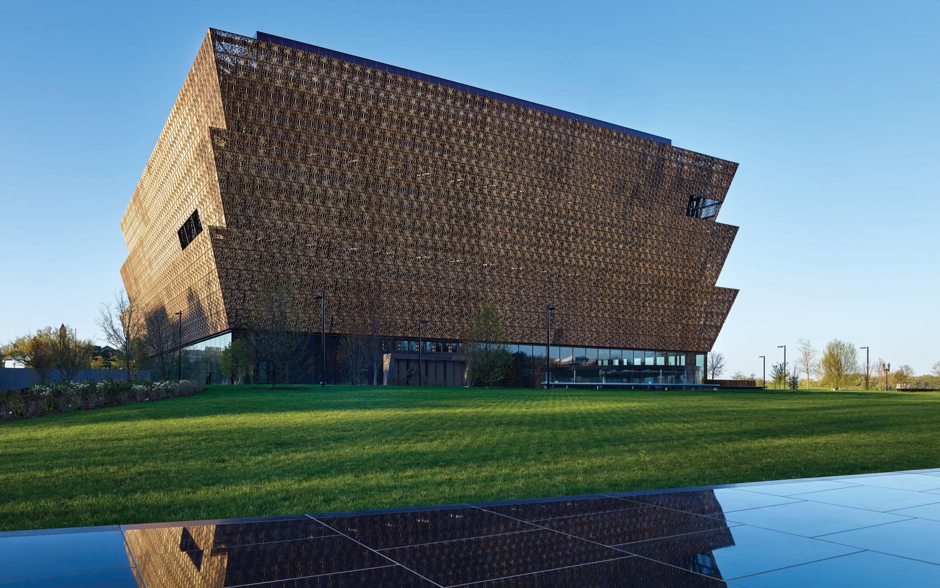 Exterior view of the north-side of the National Museum of African American History and Culture